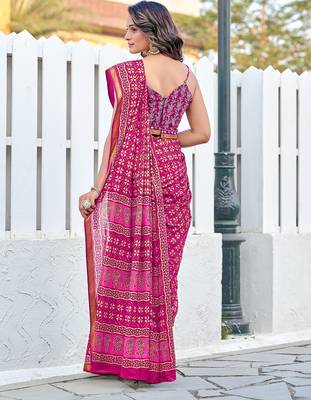 Hand block print with hevay zari bodar sarees 2