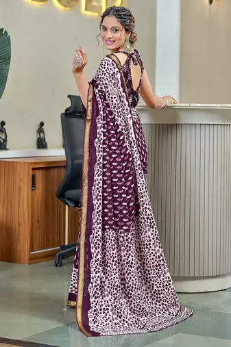 Hand block print with hevay zari bodar sarees