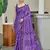Hand block print with hevay zari bodar sarees