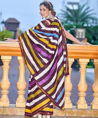Hand block print with hevay zari bodar sarees 2
