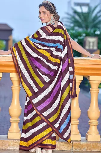 Hand block print with hevay zari bodar sarees