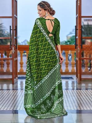 Hand block print with hevay zari bodar sarees 2