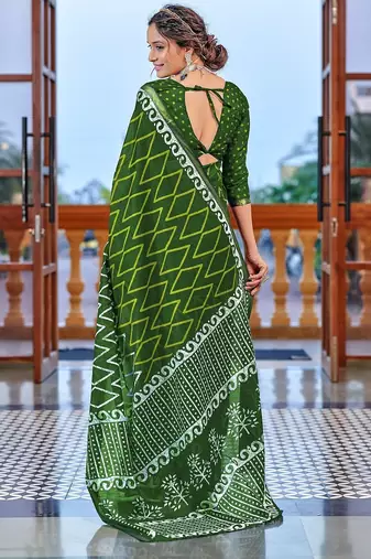 Hand block print with hevay zari bodar sarees