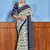 Hand block print with hevay zari bodar sarees