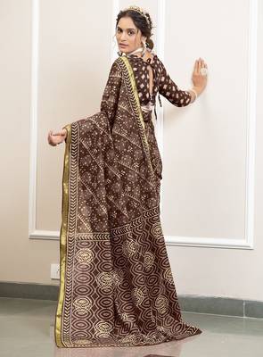 Hand block print with hevay zari bodar sarees 2