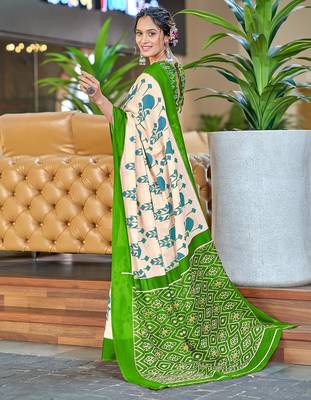 Ikkat hand block print mulmul cotton sarees 5