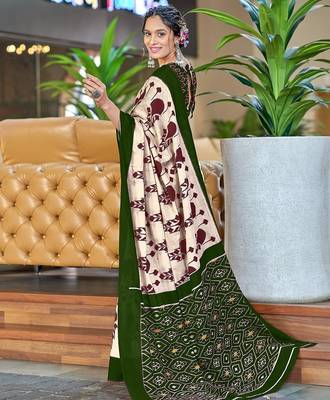 Ikkat hand block print mulmul cotton sarees 3