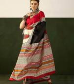 Ajrakh fancy hand block mulmul cotton sarees