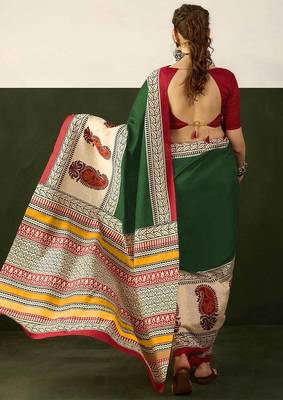 Ajrakh fancy hand block mulmul cotton sarees 5