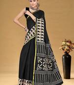 Hand block print with hevay zari bodar sarees