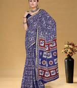 Hand block print with hevay zari bodar sarees