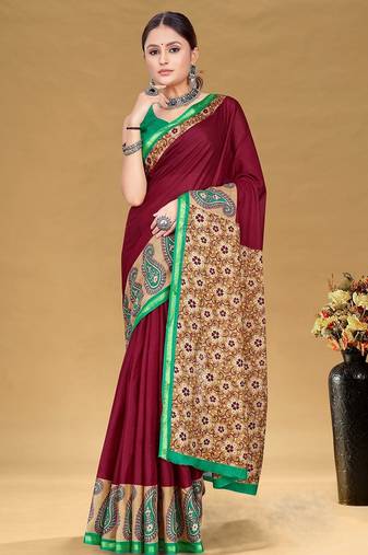 Hand block print with hevay zari bodar sarees