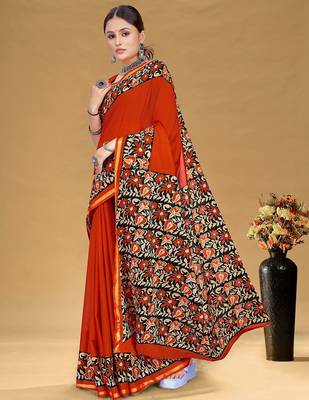 Hand block print with hevay zari bodar sarees 3