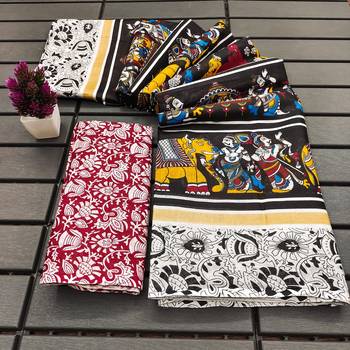Kalmkari print mul cotton saree collection 2