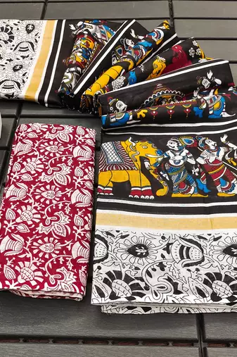 Kalmkari print mul cotton saree collection