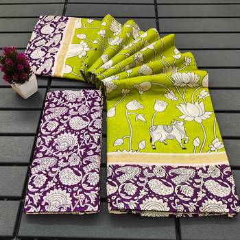 Kalmkari print mul cotton saree collection 1