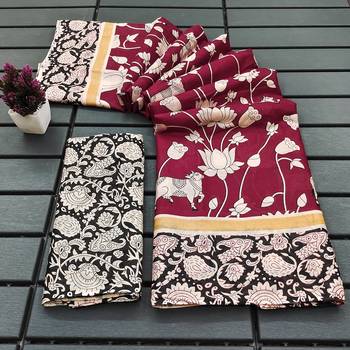 Kalmkari print mul cotton saree collection 1