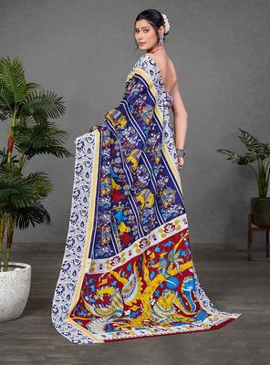 Kalmkari print mul cotton saree collection 2