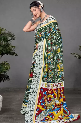 Kalmkari print mul cotton saree collection