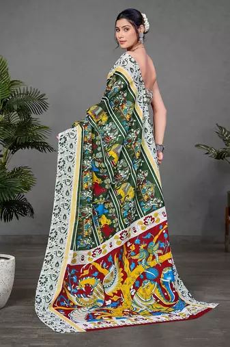 Kalmkari print mul cotton saree collection