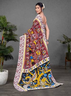 Kalmkari print mul cotton saree collection 2