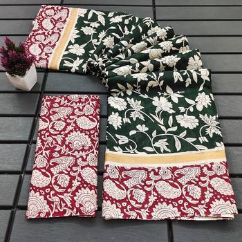 Kalmkari print mul cotton saree collection 1