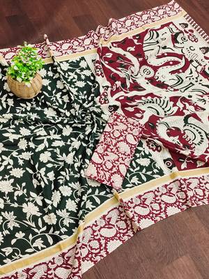 Kalmkari print mul cotton saree collection 2