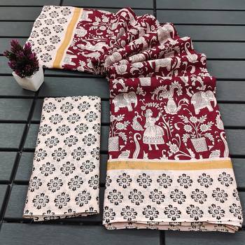 Kalmkari print mul cotton saree collection 1