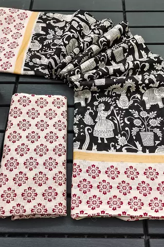 Kalmkari print mul cotton saree collection
