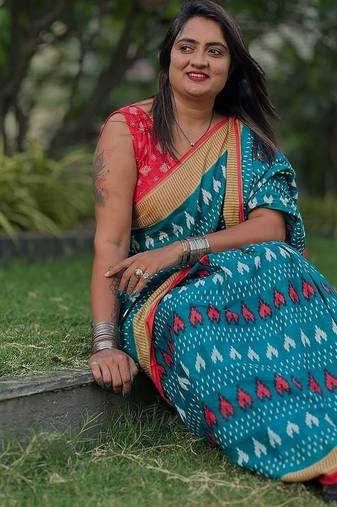 Hand block print mulmul cotton sarees