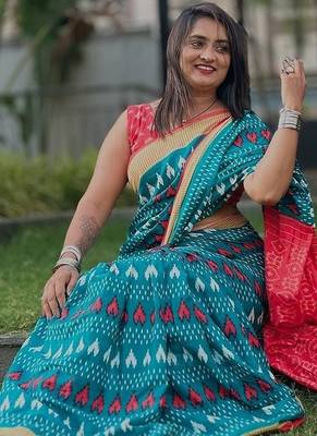 Hand block print mulmul cotton sarees 2