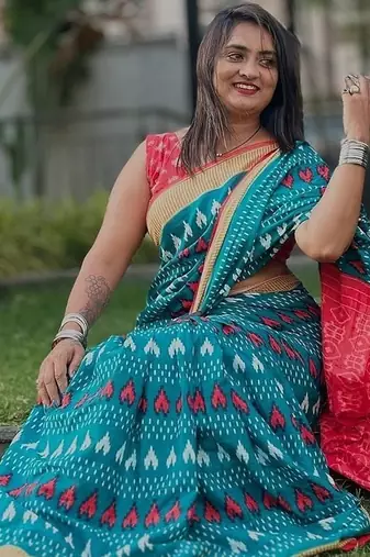 Hand block print mulmul cotton sarees