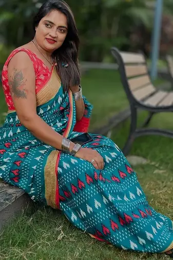 Hand block print mulmul cotton sarees