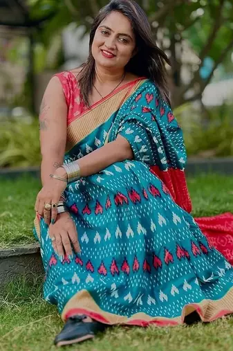 Hand block print mulmul cotton sarees