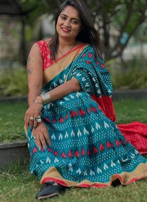 Hand block print mulmul cotton sarees 5