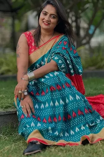 Hand block print mulmul cotton sarees
