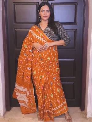 Hand block print mulmul cotton sarees 1