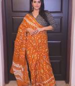 Hand block print mulmul cotton sarees