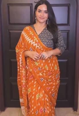 Hand block print mulmul cotton sarees 2