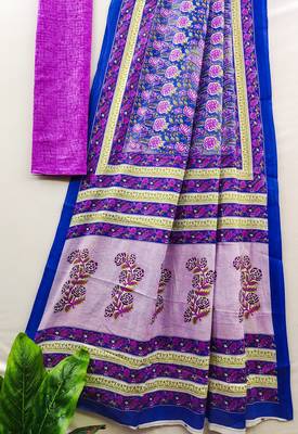 Ajrakh fancy hand block mulmul cotton sarees 3