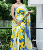 Ajrakh fancy hand block mulmul cotton sarees