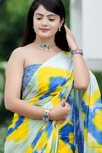 Ajrakh fancy hand block mulmul cotton sarees