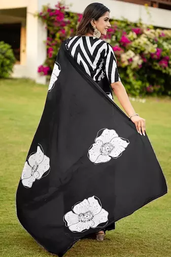 Pure cotton hand  block print flower test sarees