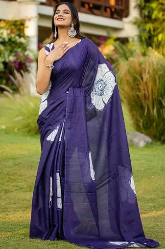 Pure cotton hand  block print flower test sarees