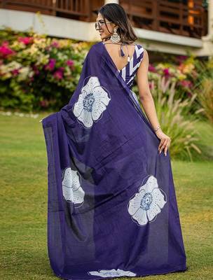 Pure cotton hand  block print flower test sarees 5