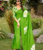 Pure cotton hand  block print flower test sarees