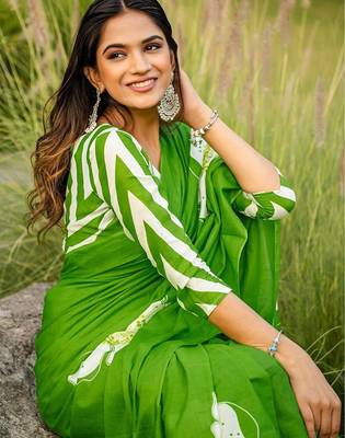 Pure cotton hand  block print flower test sarees 3