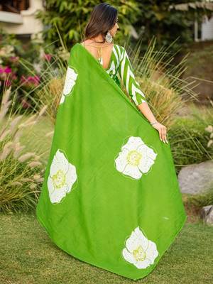 Pure cotton hand  block print flower test sarees 5