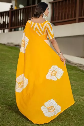 Pure cotton hand  block print flower test sarees