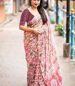 Bagru block print  mulmul cotton sarees
